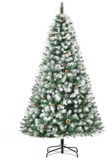 HOMCOM Künstlicher Weihnachtsbaum 180 cm Kunstkiefer, mit 800 Astspitzen, faltbar Standfuß, Kiefer, für Weihnachtsfest, Indoor, grün+weiß