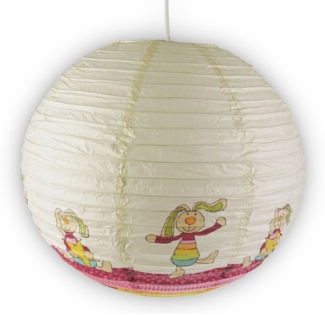 Papier Lampenschirm fürs Kinderzimmer mit fröhlichem Rabbit Motiv Ø 40cm