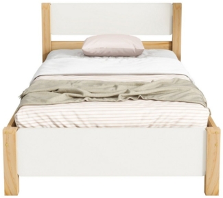 HAUSS SPOLE Holzbett Einzelbett Holzbett Bettrahmen Kinderbett Jugendbett (90x200 cm, Einzelbett, Holzbett, Kiefernholzrahmen mit Mittelfuß), ohne Matratze