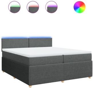 vidaXL Boxspringbett mit Matratze Dunkelgrau 200x200 cm Stoff 3289857