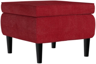 vidaXL Hocker mit Holzbeinen Weinrot Samt [329441]