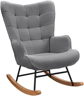 Schaukelstuhl, gepolstertes Stillensessel, fr Wohnzimmer, Schlafzimmer, maximale Ladung, 130 kg, dunkelgrau, 75 x 68 x 92 cm