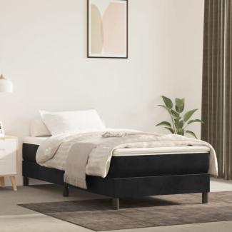 vidaXL Boxspringbett mit Matratze Schwarz 100x200 cm Samt 3144317