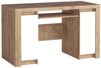 Schreibtisch Livinio Computertisch 130x0,60,5cm Ribbeck Eiche weiß Hochglanz