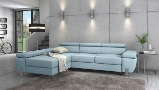 Stylefy Fressa Ecksofa Links Struktur Hellblau