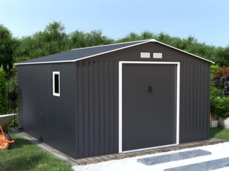 Vente-unique - Gartenhaus - Stahl - 12,99m² - Grau - ARCHER