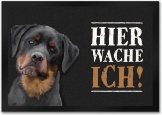 speecheese Fußmatte Hier wache ich! ROTTWEILER Fußmatte mit Motiv