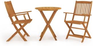 vidaXL 3-tlg. Bistro-Set Klappbar Massivholz Akazie 43381