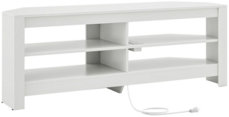 COSTWAY TV-Schrank TV Lowboard mit Ladestation & 4 offenen Ablagen, weiß