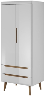 Stauraumschrank Nordi Mehrzweckschrank 80cm weiß Hg riviera eiche grifflos