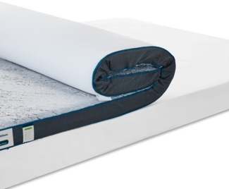 LINSY HOME, Topper Gel Matratzentopper, 7,5cm Höhe, aus Gel- und Bambuskohle-Memory-Foam, 7.5 cm hoch, Gel-Memory-Foam, H4/H3, 90x200 cm, OEKO-TEX® zertifiziert