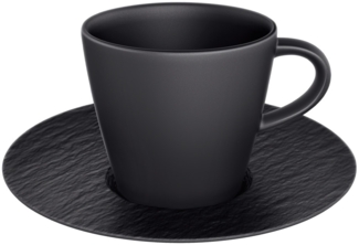 Villeroy & Boch Manufacture Rock Espressotasse mit Untertasse schwarz