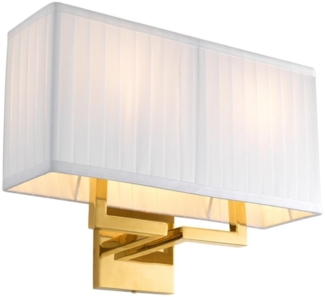 Casa Padrino Luxus Wandleuchte Gold 36 x 13,5 x H. 27 cm - Wohnzimmer Wandlampe