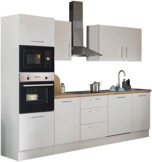 Stella Trading Turin ZBM Küchenzeile 280 x 211 x 60 cm, weiß - Ohne Küchengeräte - Moderne, geräumige Küche in Artisan-Eiche Optik mit viel Stauraum