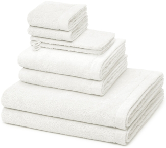 Cawö Lifestyle 8 tlg. Frottier-Set - 2 X Handtuch (50 X 100cm), 2 X Duschtuch (70 X 140cm), 2 X Gästetuch (30 X 50cm), 2 X Waschhandschuh (16 X 21cm) - 520 g/m2 - Weiß