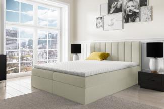 99rooms Arcelia Boxspringbett Strukturstoff INARI Beige 120 x 200 cm