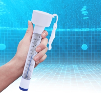 Premium Wasser Thermometer für Pool Schwimmbecken Weiss Skala 0-50°C 19cm