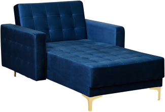 Chaiselongue Samtstoff marineblau ABERDEEN