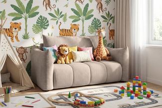 Sofa 2er-Sitzer mit Liegefunktion ONTARIO in Stoff Poso Beige