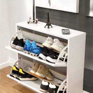 en. casa Schuhregal, 2 Klappen, 4 Fächer, ausziehbare Ablagen 91332175