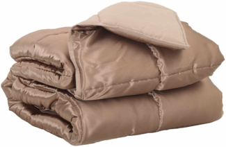 vidaXL Ganzjahresbettdecke Gold 220x155 cm Satin und Mikrofaser 42025807