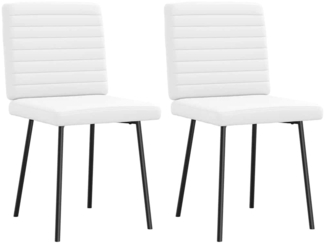 vidaXL Esszimmerstühle 2 Stk. Weiß Kunstleder 4101172
