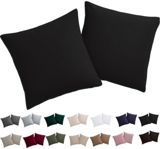Kissenbezug Schwarz 50x50 2er Set Mikrofaser bügelfrei knitterfrei