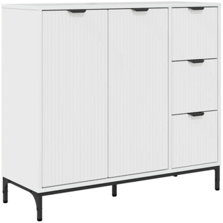 vidaXL Sideboard Hochglanz-Weiß 89,5 x 33 x 82 cm Holzwerkstoff 883458