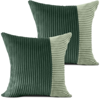 Amilian Kissenbezüge - 2er Set Kissenbezug - Zierkissenbezüge - Bezug für Dekokissen, (2 Stück), 40x40 cm Cord-Optik - Kissenhüllen, Bezüge, Sofabezüge