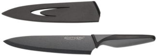 ECHTWERK Edelstahl Kochmesser EW-SS-0110 schwarzes Küchenmesser, Allzweckmesser, Fleischmesser, hohe Schneidfestigkeit, Klingenschutz, ergonomischer Griff BlackSteel Klingenlänge 20cm