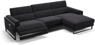 Sofanella Ecksofa MILO Eckcouch Wohnlandschaft Stoffsofa in Schwarz