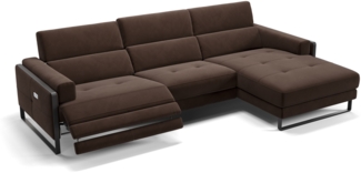 Sofanella Ecksofa MILO Eckcouch Wohnlandschaft Stoffsofa in Dunkelbraun