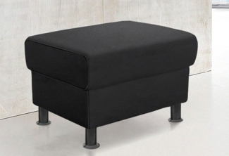 TRENDMANUFAKTUR Hocker Rondo, Polsterhocker zur Serie, Breite 67 cm, Füße schwarz, Fußhocker wahlweise mit Federkern, in verschiedenen Bezügen bestellbar