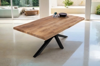 Esstisch Baumkante massiv Mango 180 x 90 Spider-Gestell schwarz CALI 140108947