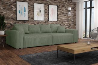 Big Sofa Couchgarnitur REGGIO Megasofa mit Schlaffunktion Stoff Poso Grün