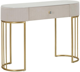 Dmora Konsolentisch Abstraktes , Tisch, Eingangskonsole, Regal, 100x40 h75 cm, Creme und Weiß