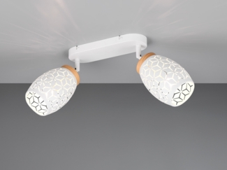 Deckenstrahler BIDAR Weiß 2-flammig mit Stanzmuster, Breite 28cm