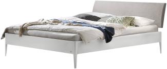 Hasena Lounge Fanano 140x210 Buche weiss deckend, lackiert - Fusshöhe 20 cm Massivholzbett