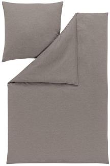 Estella Mako Interlock Jersey Bettwäsche Uni Takoma|160x210 cm + 65x100 cm| taupe