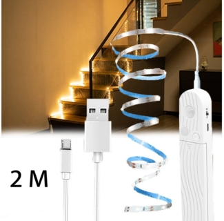 MUPOO LED Stripe Lichtstreifen Bewegungsmelder, USB-/Batteriebetrieben Streifen, 2 Modus, für Schrank,Theke