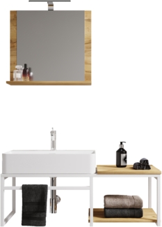 VCM Badmöbel Waschtisch Bitila 920215 Weiß / Honig-Eiche H. 35 x B. 100 x T. 42 cm
