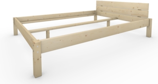 Pfostenbett Massivholzbett (Fichte) "Daybett" 160 x 220 cm 38 cm Holzbett 300kg