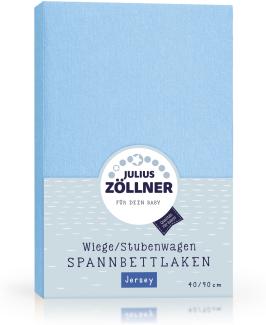 Julius Zöllner Spannbettlaken Jersey hellblau,40x90 cm