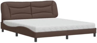 vidaXL Bett mit Matratze "Hvar" Braun 180x200 cm Kunstleder 3208740