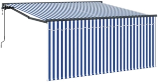 vidaXL Einziehbare Markise Blau und weiß 300 x 250 cm Stoff 3329914
