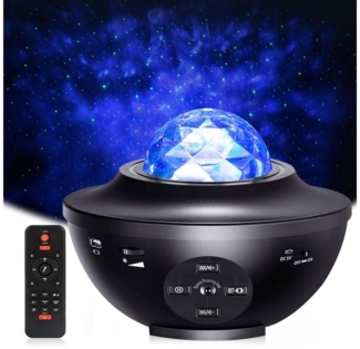 Rosnek LED Nachtlicht LED Sternenhimmel Musik Lampe, Bluetooth,USB,Geschenke für Kinder, LED, Rot, Grün, Blau, Weiß, LED-Projektionslicht