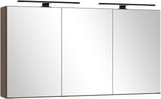 Badezimmerspiegelschrank >Lille< Canello-Eiche Dekor - 120x64x20 (BxHxT)