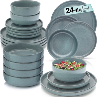 SÄNGER Steingut Geschirrset Kairo Ocean 24 teilig für 6 Personen