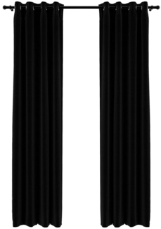 vidaXL Verdunkelungsvorhänge Ösen Leinenoptik 2 Stk. Schwarz 140x245cm 321154