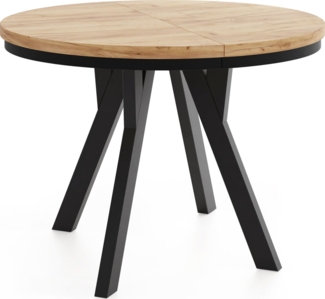 WFL GROUP Esstisch Strato Black (vier Größen – 80/90/100/100 cm, ausziehbar auf 160/190/140/200 cm), platzsparender Tisch für kleine Küche, Esszimmer oder Wohnzimmer